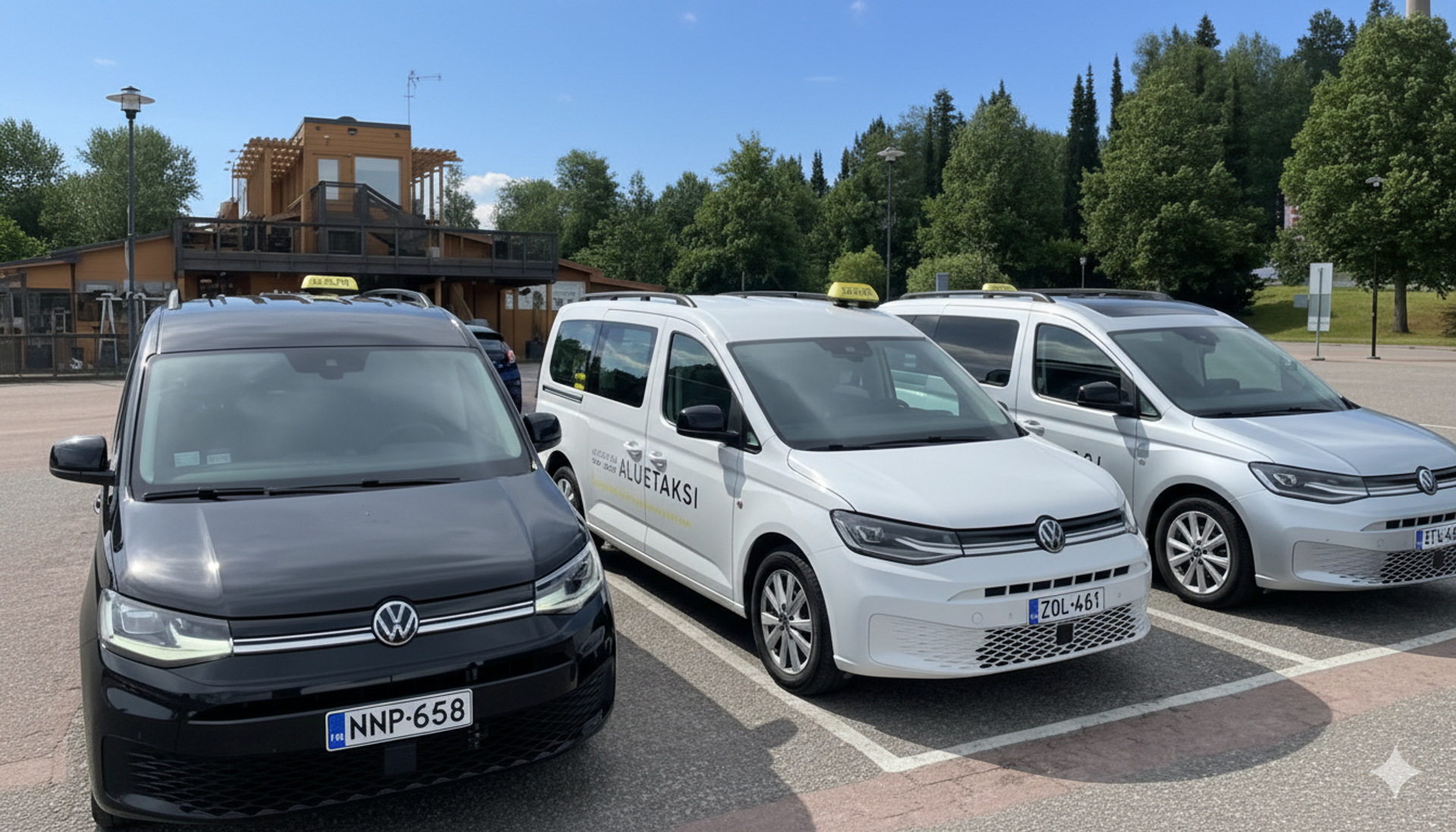 Taksi Wallin Oy:n kolme taksia Lahdessa ja Päijät-Hämeessä.